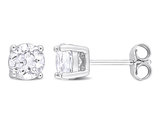 2.00 Carat (ctw) White Topaz Solitaire Stud Earrings in Sterling Silver (6mm)